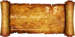 Nádas Zoltán névjegykártya